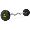 Ziva Solid Steel Rubber EZ Curl Barbell Set 20-110 lbs (10 pcs) (ZVO-BCRB-2242)
